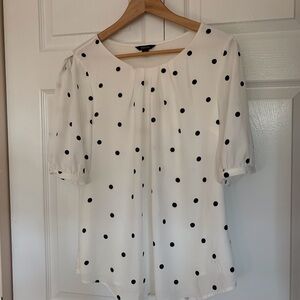 RW&CO. White Blouse with Polka Dots